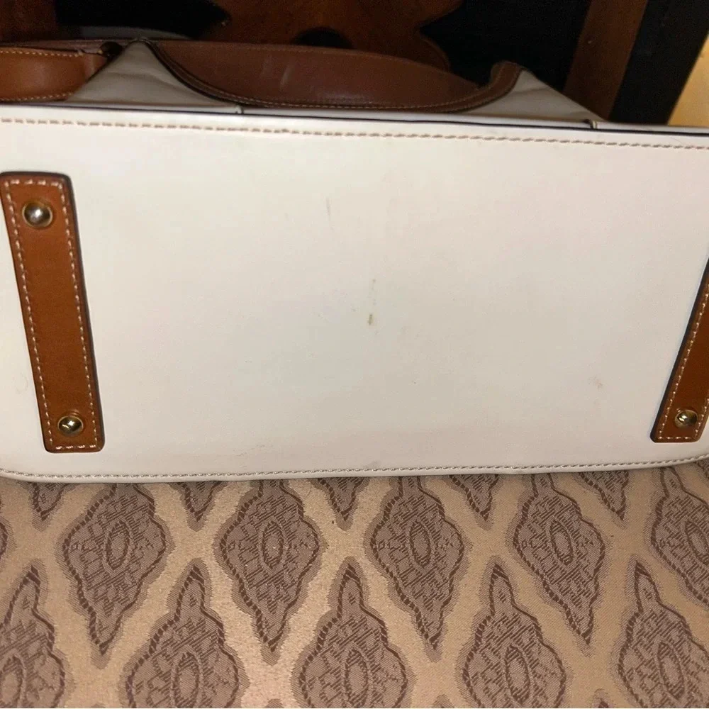 Dooney & Bourke Cream and Brown Shoulder Bag - Picture 3 of 5